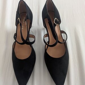 Chic Black Double Strap Heels